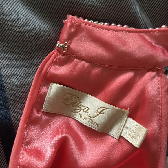 Eliza J Pink Embellished Neck Layered Chiffon Dress - Picture 10 of 10